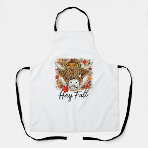 Tablier Hay Fall Highland Cow Leopard Thanksgiving Heifer