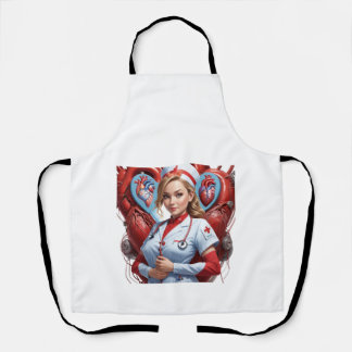 Tablier Heart & Healing – Nurse with Anatomical Heart