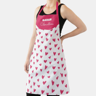 Tablier Heart pattern with white dots