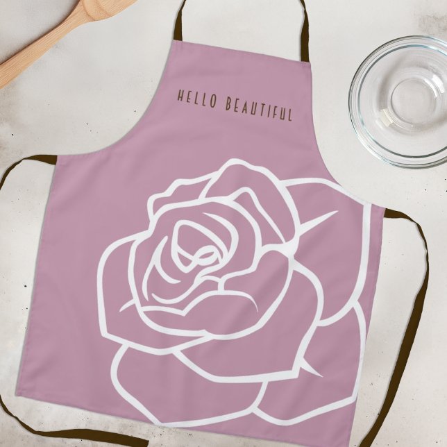 Tablier Hello Beautity - Moderne Chic Rose Rose (Créateur téléchargé)