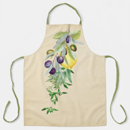 Tablier Herbes toscanes Citrons Olives Apron
