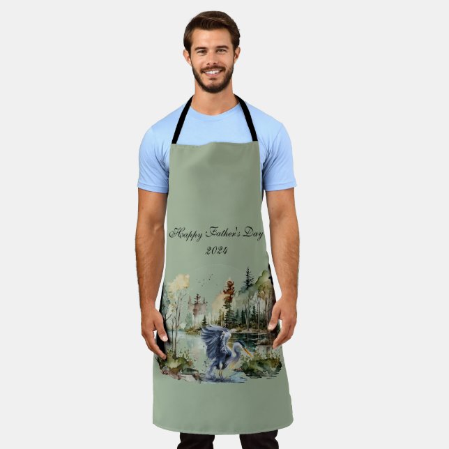 Tablier Héron Bleu Dans Le Lac Bonne Fête des pères (Porté)