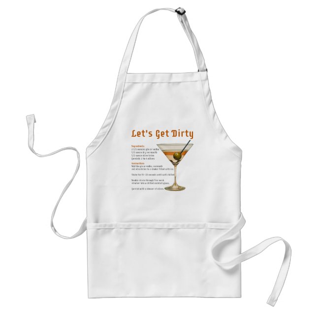 Tablier Heure de cocktail Obtenons une recette de martini  (Devant)