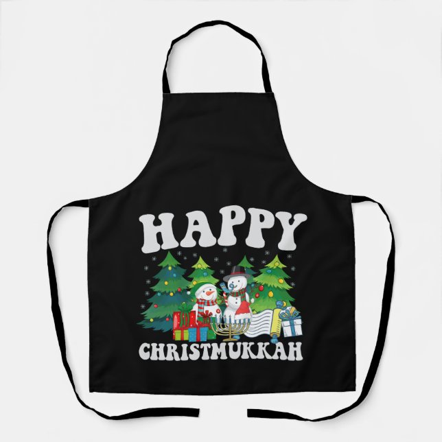 Tablier Heureux Chrismukkah Funny Hanoukka cadeau de Noël (Recto)