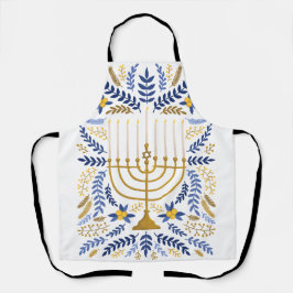 Tablier Heureux Hanoukka Menorah Apron