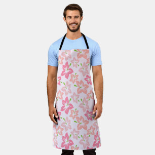 Tablier Hibiscus Rose, Fleurs Roses, Motif De Fleurs