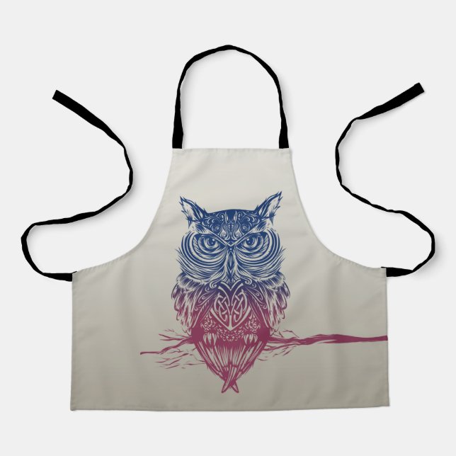 Tablier hibou celtique magique (Recto)