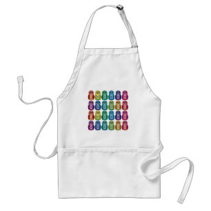 Tablier - hibou mignon de Matryoshka d'arc-en-ciel