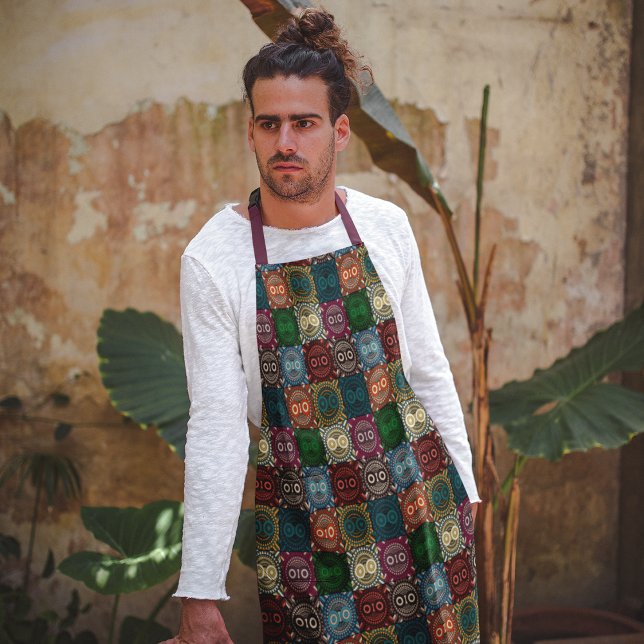 Tablier Hiboux polychrome Geo (Créateur téléchargé)