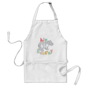 Tablier Hip Hip Hooray Gris Hippo Dessin Cute Animal Art