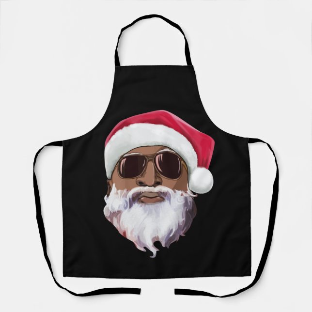 Tablier Hip hop noir Santa Claus nouveauté Africain Améric (Recto)