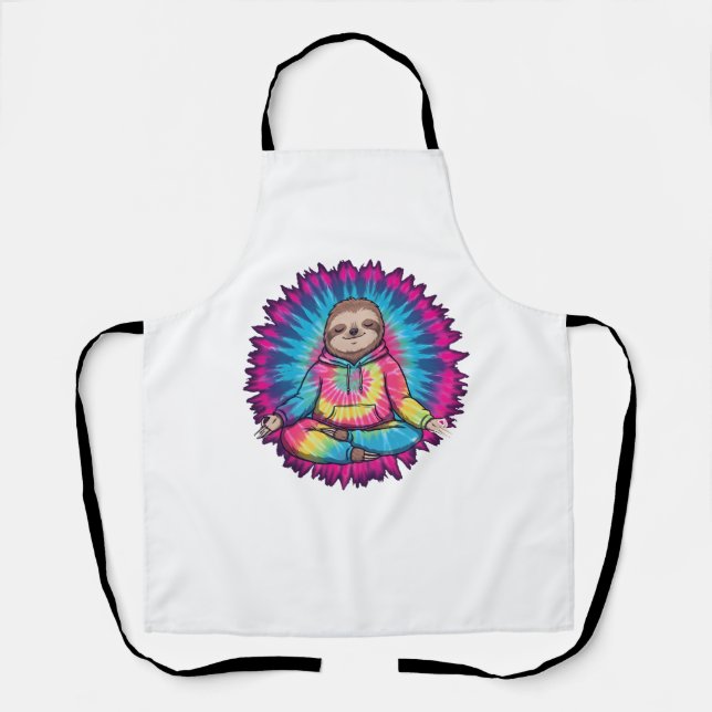 Tablier Hippie Sloth Peace Sign Tie-Dy (Recto)