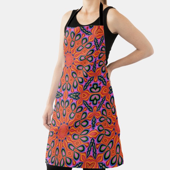 Tablier Hipster Mandala Retro Orange (Insitu)