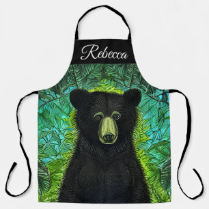 Tablier Histoire amusante Petit ours noir