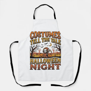 Tablier Histoire de costume d'Halloween Typographie de cim
