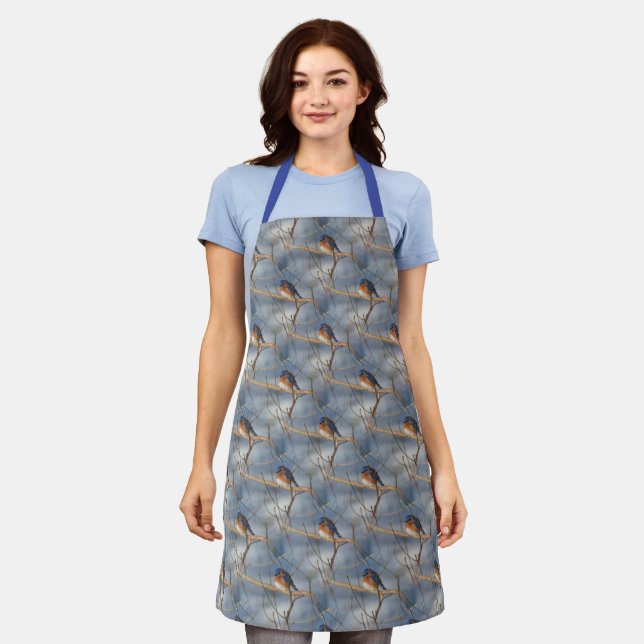Tablier Hiver Bluebird Animal Nature Motif (Porté)