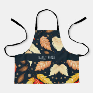 Tablier Hiver chute feuille Brown rétro Motif