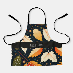 Tablier Hiver chute feuille Orange Retro Motif
