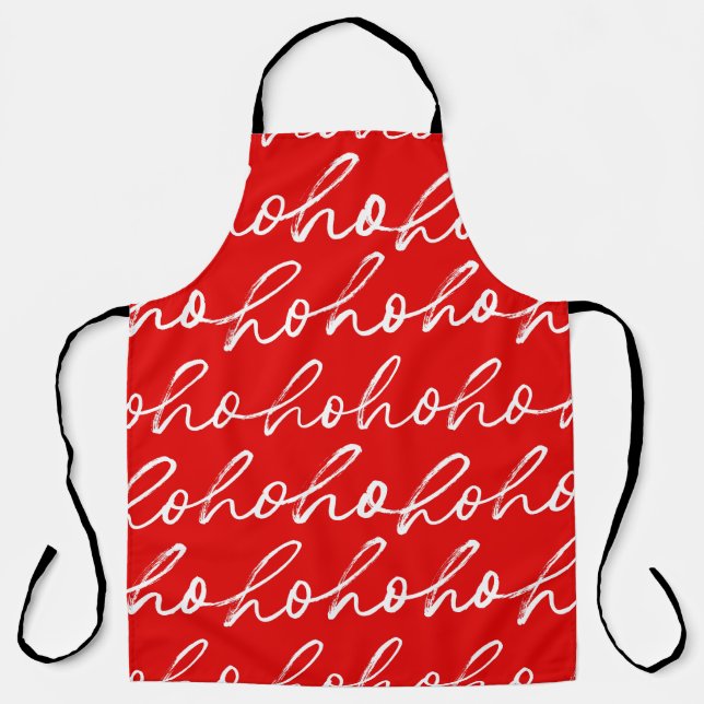 Tablier Ho Ho Ho Texte Red Holiday Motif (Recto)