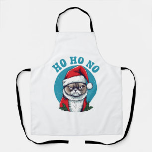 Tablier Ho ho non - drôle de chat de Noël grincheux