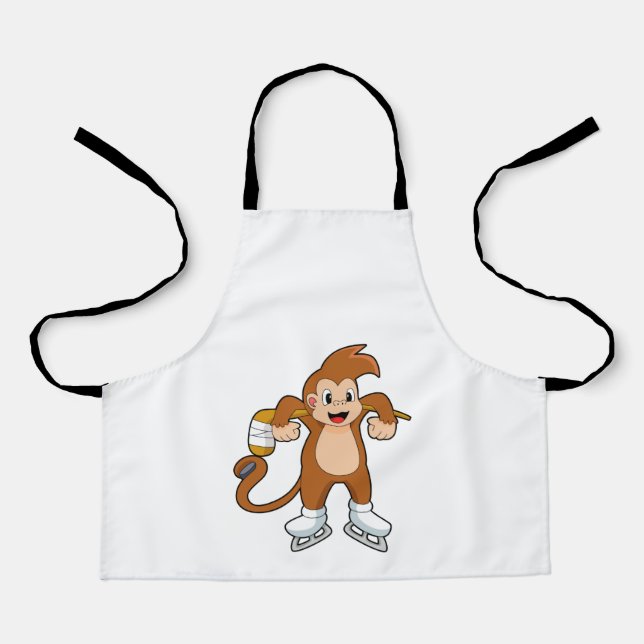 Tablier Hockey sur glace singe bâton de hockey sur glace (Recto)