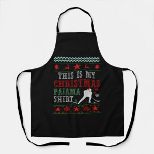 Tablier hockey sur pyjama de noël
