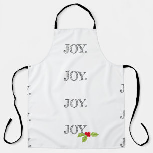 Tablier Holiday Peace Love Joie Noël Holly Artisan