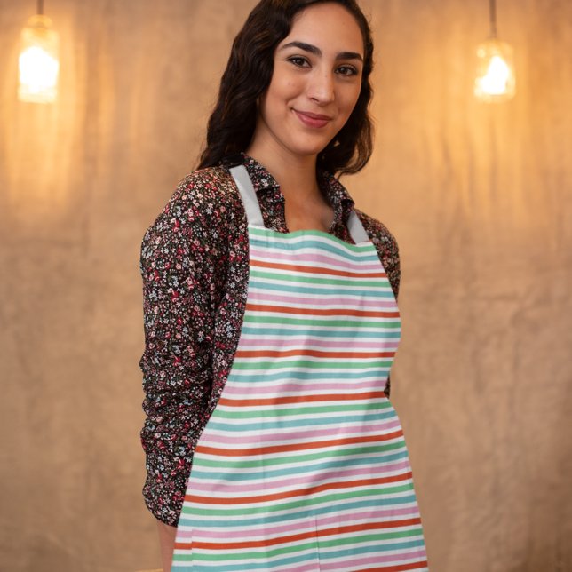 Tablier Holiday Stripe | Christmas Cute Candy Scandinavian (Créateur téléchargé)