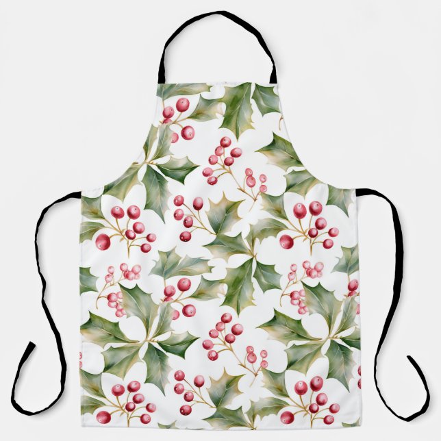 Tablier Holly Berry Christmas Apron (Recto)