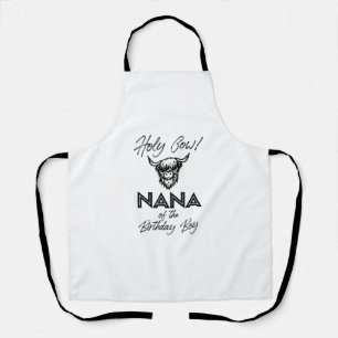 Tablier Holly Cow Nana De L'Anniversaire Boy Highland Cow