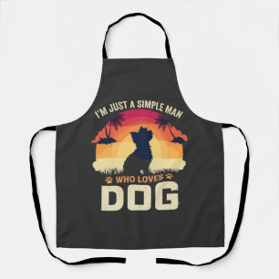 Tablier Homme Simple Qui Aime Silhouette De Chien Coucher
