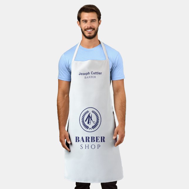 Tablier Hommes barbier salon employé simple moderne marine (Porté)