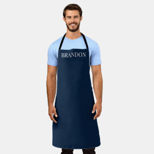 Tablier Homme's Elegant Marine Bleu Nom Moderne Simple Che
