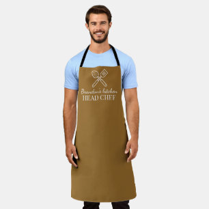 Tablier Homme's Elegant Terracotta Chef Nom Modern Simple