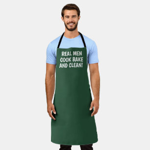 Tablier Hommes Élégant Vert Moderne Simple Papa Chef