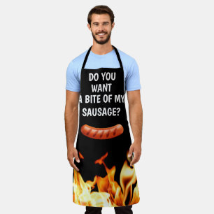 Tablier Hommes Saucisse Noir Papa Moderne Chef BBQ
