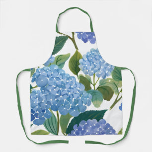 Tablier Hortensias bleus   Beau buisson floral