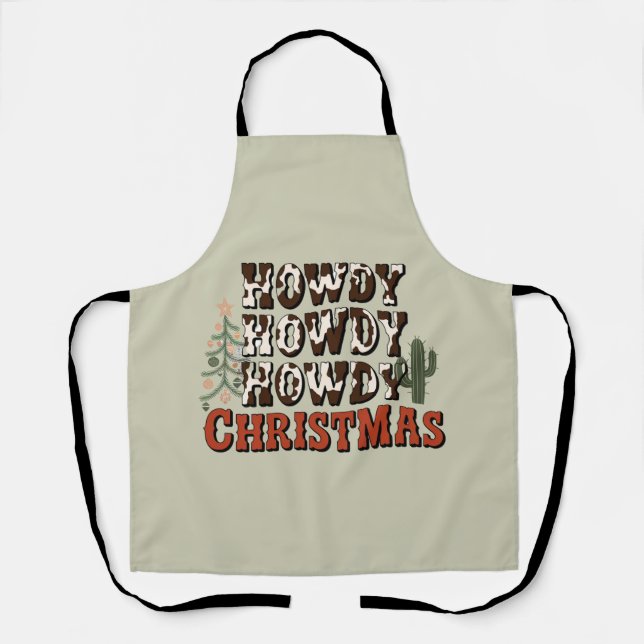 Tablier Howdy Howdy Howdy Noël Famille Noël Noël Jeu cadea (Recto)