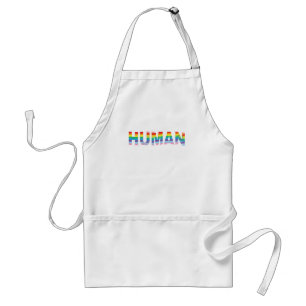 Tablier HUMAN LGBTQIA Rainbow Flag, Cool aux lettres