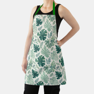 Tablier Humeur Monstera - Motif de feuilles tropicales