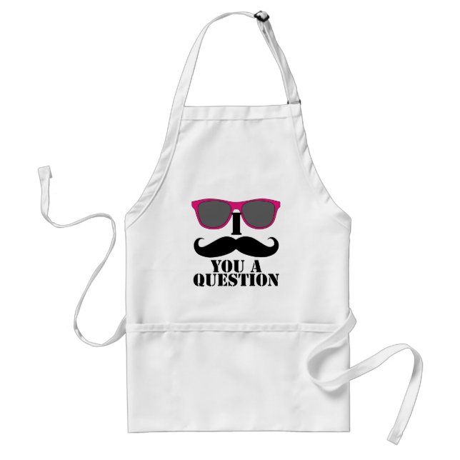 Tablier Humour moustache avec lunettes de soleil roses (Devant)