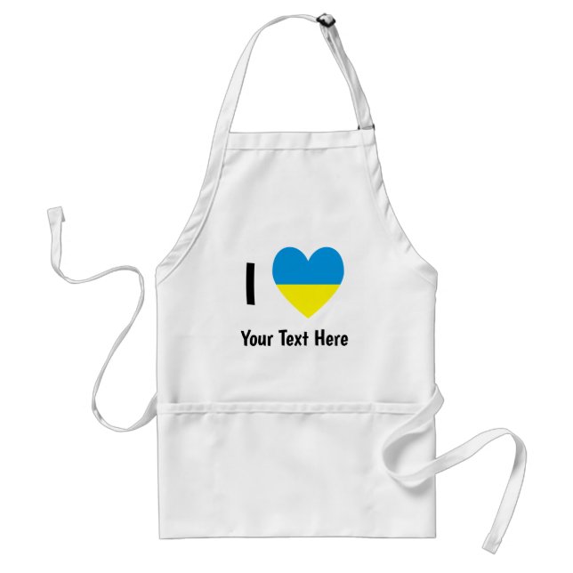 Tablier I (Coeur du drapeau ukrainien) Votre texte (Devant)