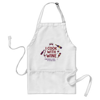 Tablier I Cook With Wine Funny Cooking Apron