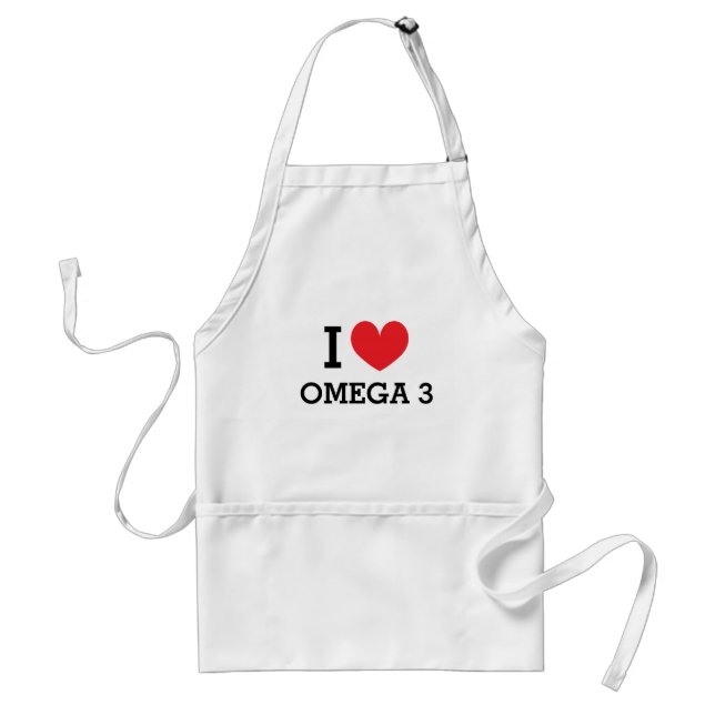 Tablier I heart Omega 3 fish oil kitchen apron (Devant)