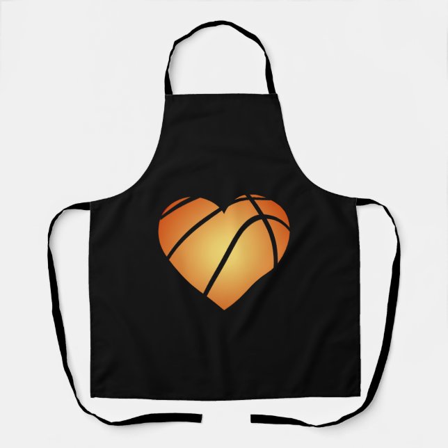 Tablier I Love Basketball Coeur Saint Valentin (Recto)