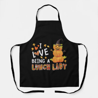 Tablier I Love Being Lunch Lady Halloween Pumkin Costume