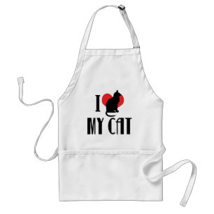 Tablier I Love Heart My Cat - Amoureux des chats