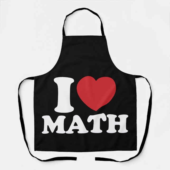 Tablier I Love Math I Heart Super Retro (Recto)