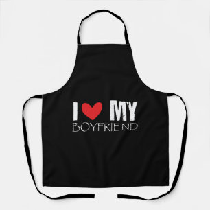Tablier I Love My Boyfriend Femmes Valentines Journée 2024