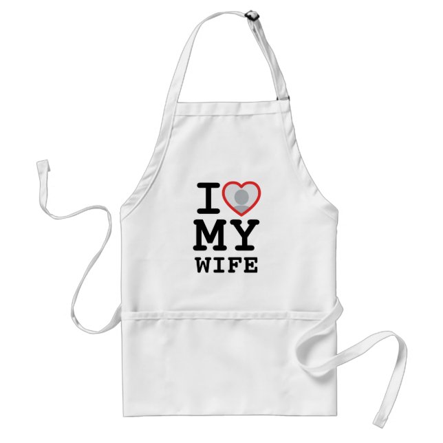 Tablier I Love My Wife Heart Photo (Devant)